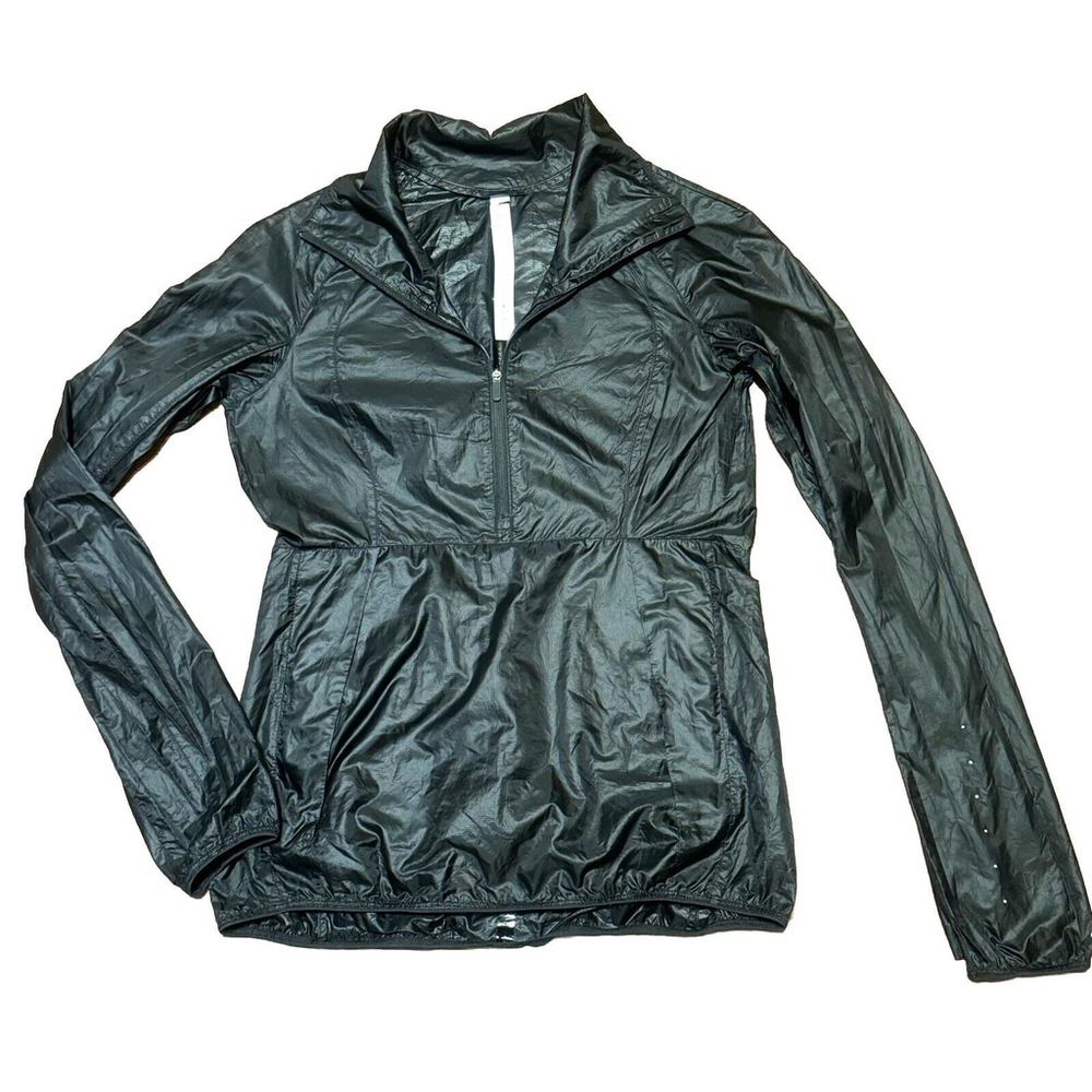 Lululemon Run With It Jacket Water Resistant Reflective Lightweight BLACK Sz:2